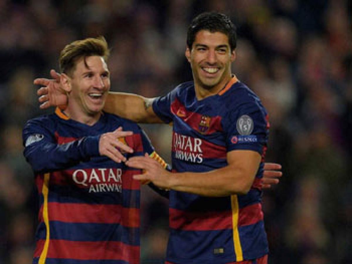 Messi, Luis Suarez brace up Barca win