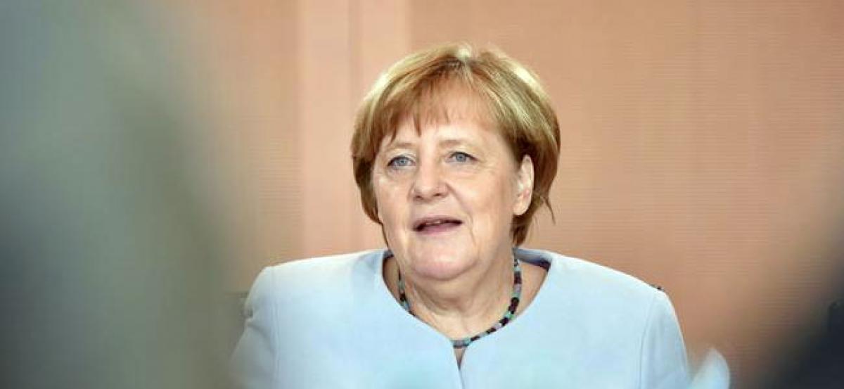 Merkel, invoking Marshall Plan, says strong Europe good for U.S.