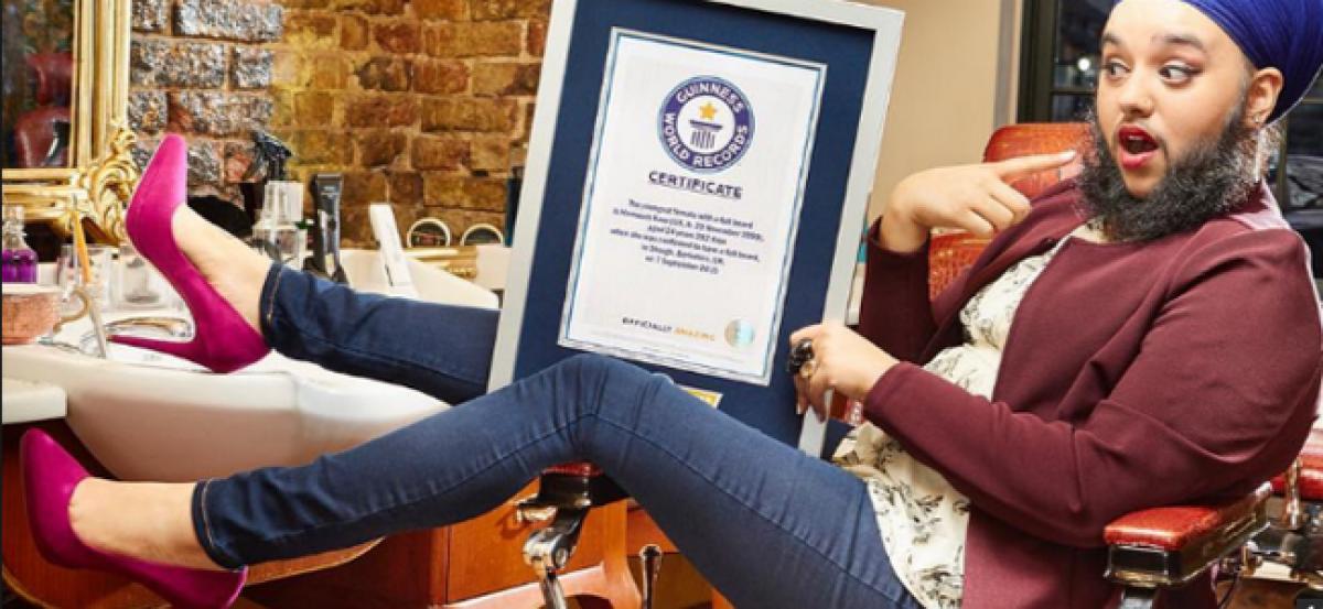 British Sikh model entered into Guinness World Records as Youngest female with Beard 