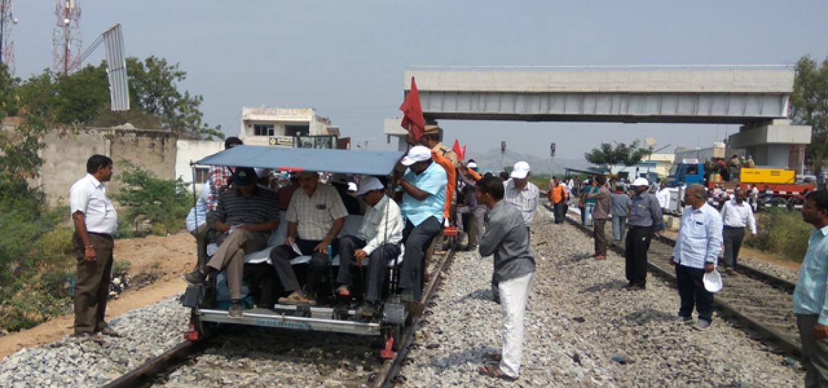 Trial run conducted on Muneerabad Railway line