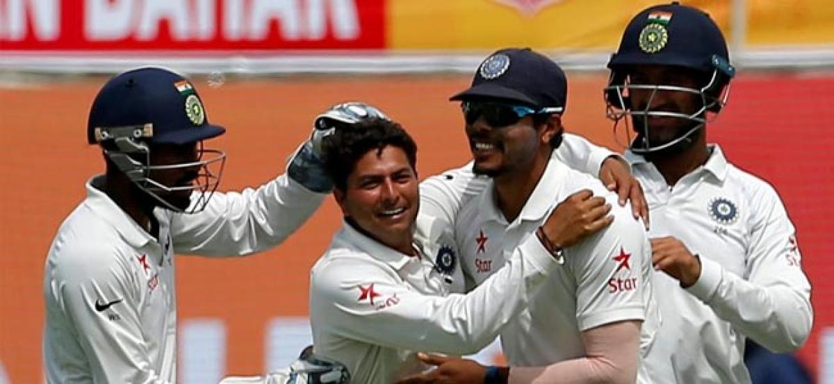 Debutant Kuldeep helps India dismiss Australia for 300