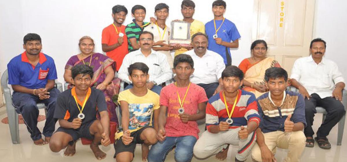 Khammam students secure second place in Handball competitions