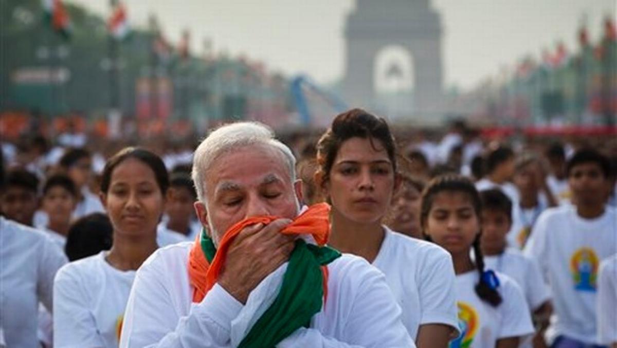 Did PM Narendra Modi insult tricolour on Yoga Day?