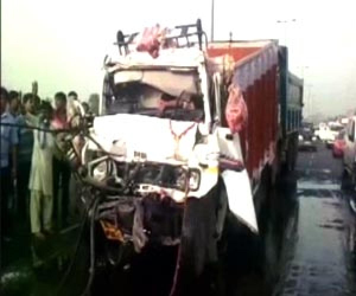 Two killed, one injured after a truck rams into another on Delhi-Gurugram expressway