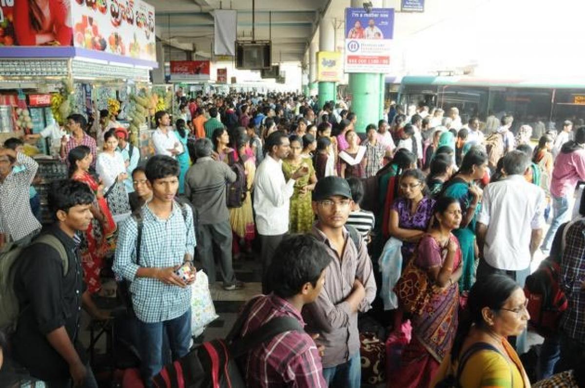 Heavy rush at bus stations