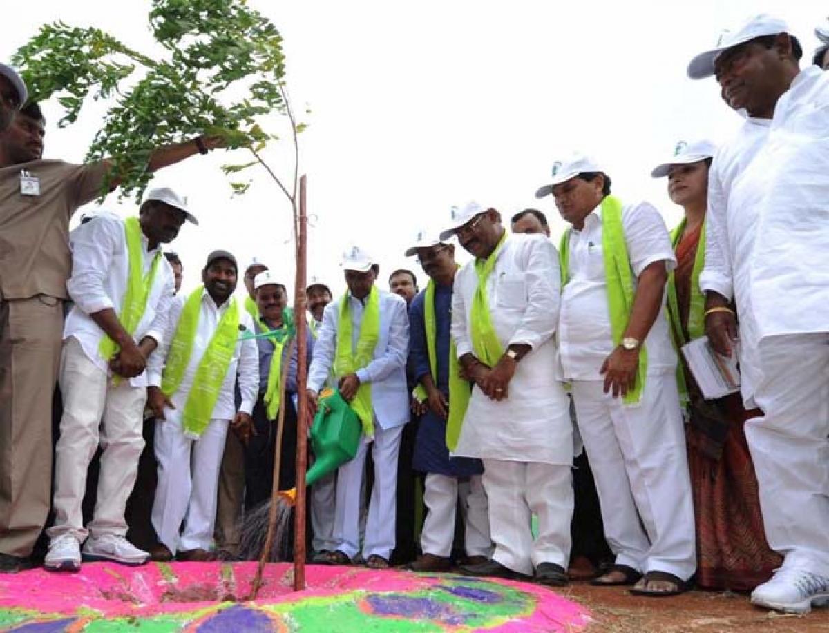 KCR participates in Haritha Haram programme at Khairatabad