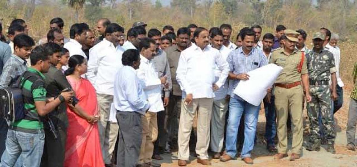 Tummala lays stone for developmental works in Kothagudem