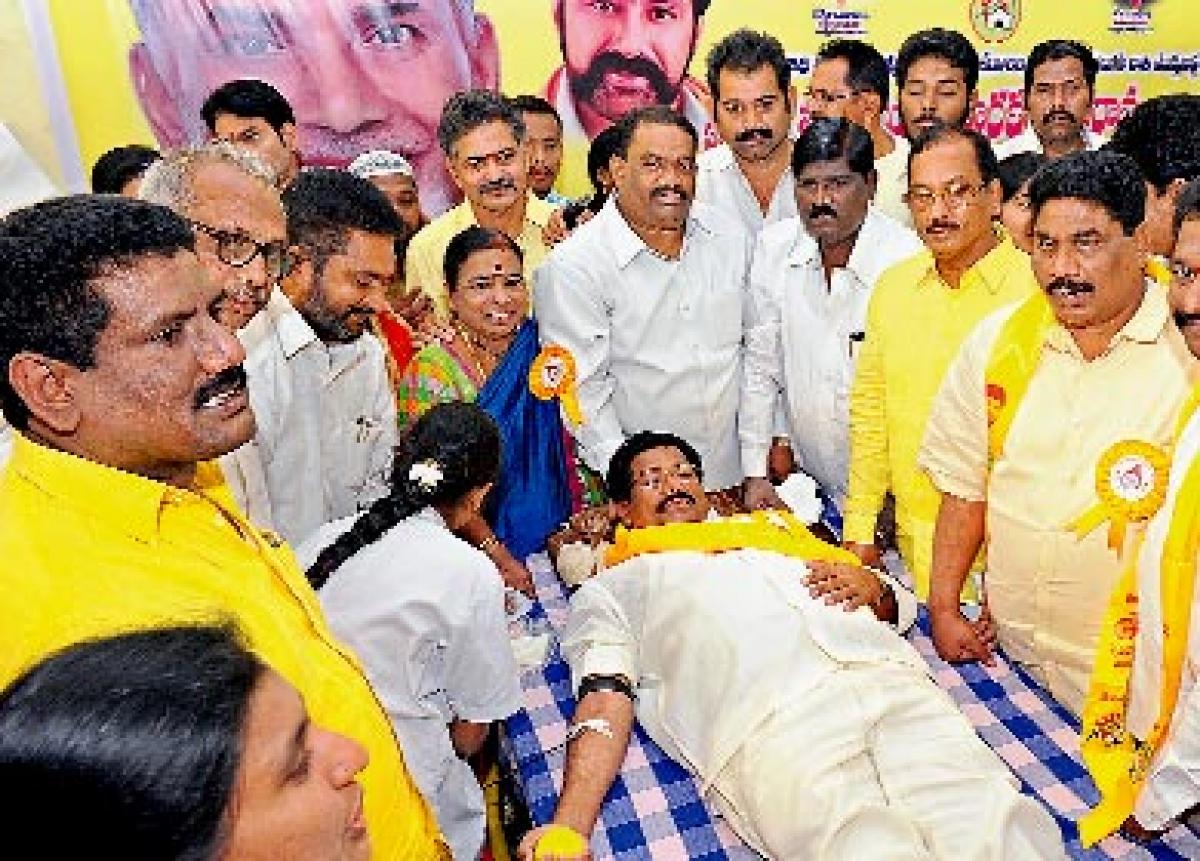 Blood donated on NTR death anniversary