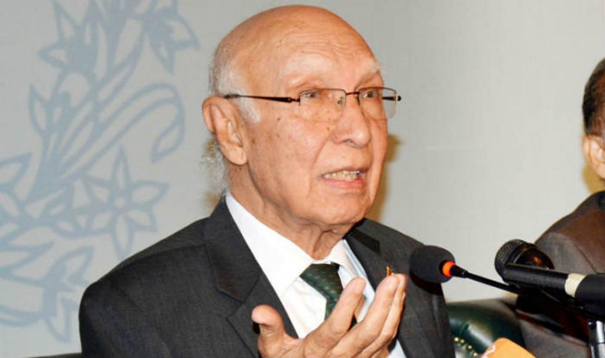 India to brief Sartaj Aziz on activities of Indias intelligence agency in Pakistan