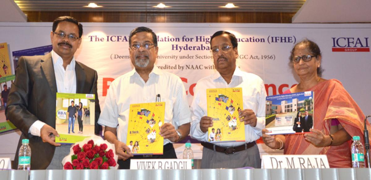 Metro chief launches ICFAI UG prospectus