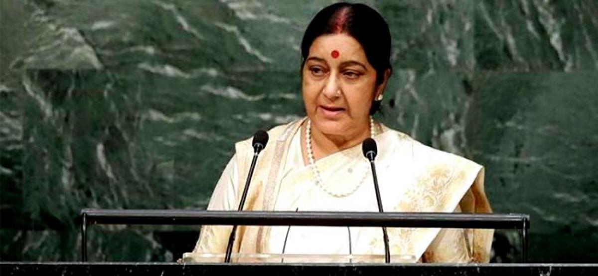 Kashmir an integral part of India: Sushma at UN