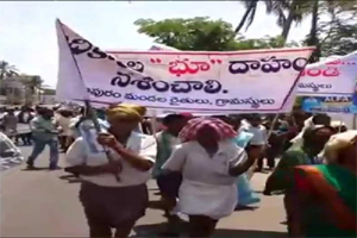 Tension prevails in Bhogapuram over airport land dispute