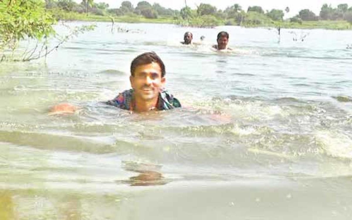 Swimming farmers of Kondoor village