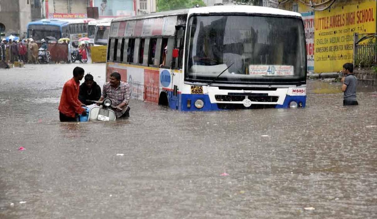 Three persons die as heavy rains play havoc in Hyderabad