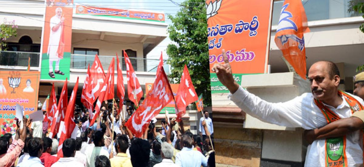 Tension grips as CPI tries to picket BJP state office