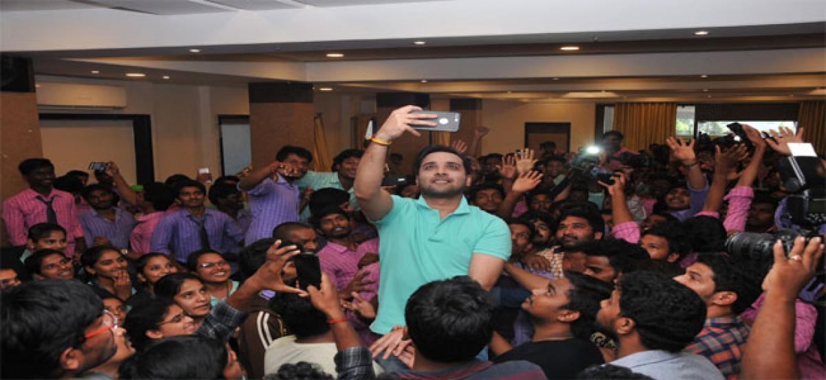 Actor Tarun visits city for movie promotion