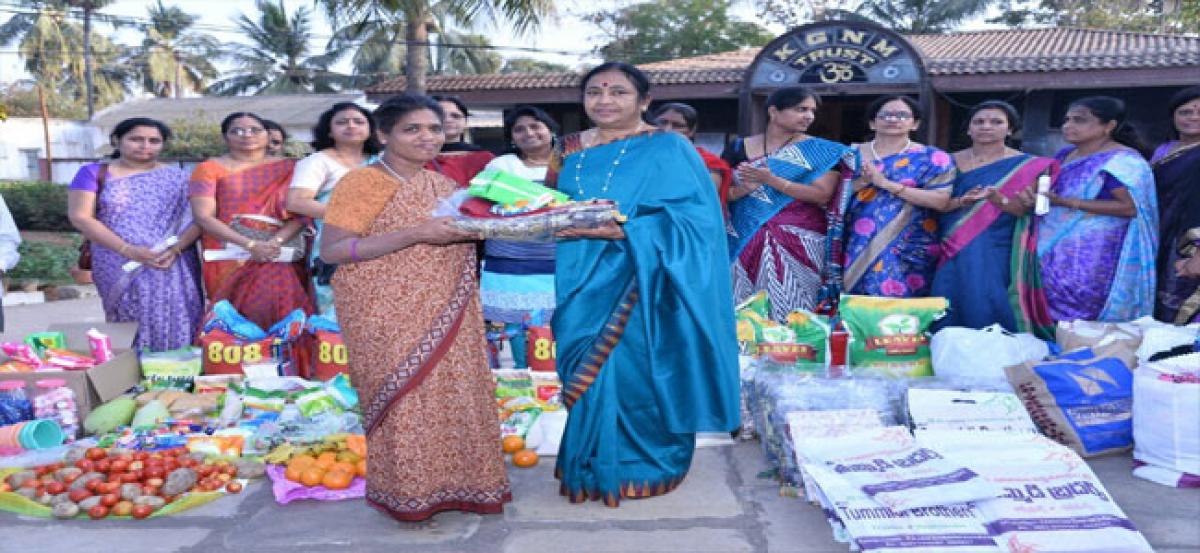 ONGC Mahila Samithi donates essential commodities