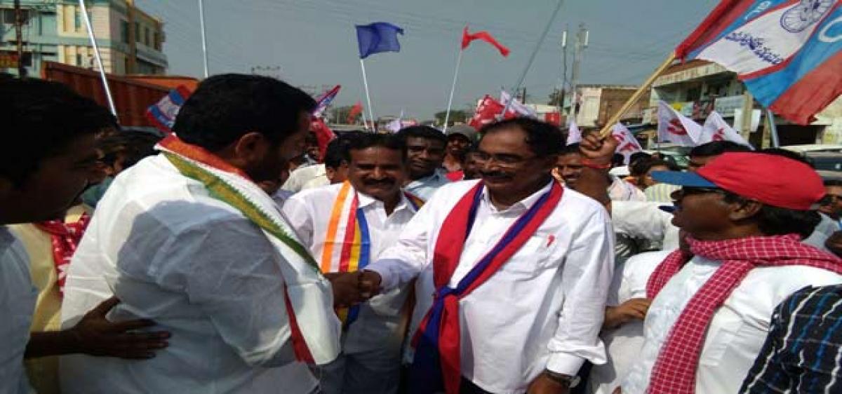 CPM Maha Padayatra reaches Mahbubnagar