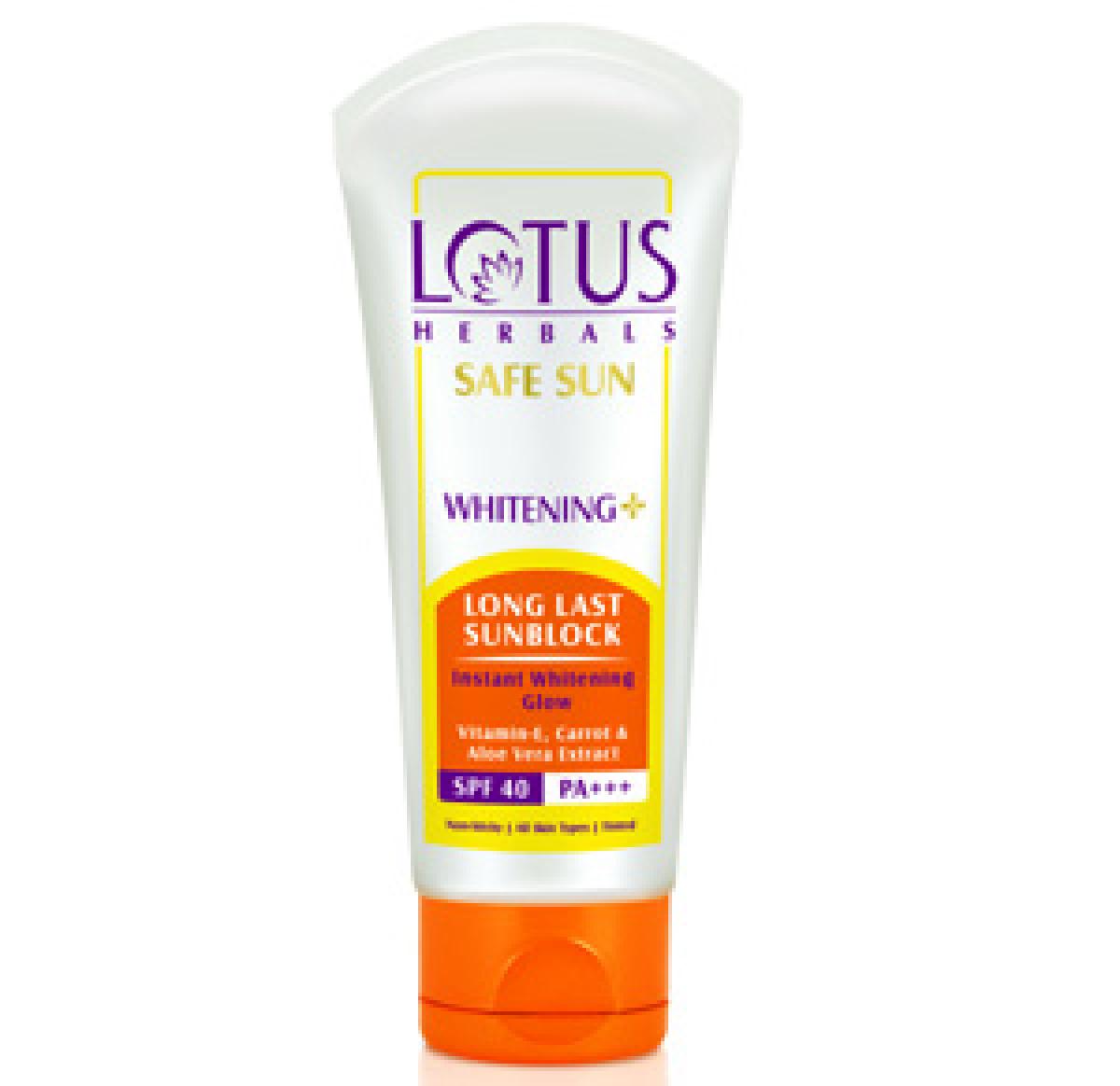 Lotus Herbals introduces Safe Sun Whitening + Long Last Sunblock SFP 40|PA +++