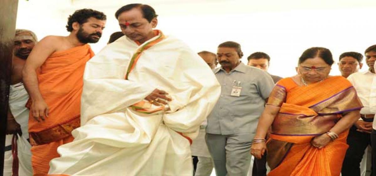 KCR steps into swanky home office