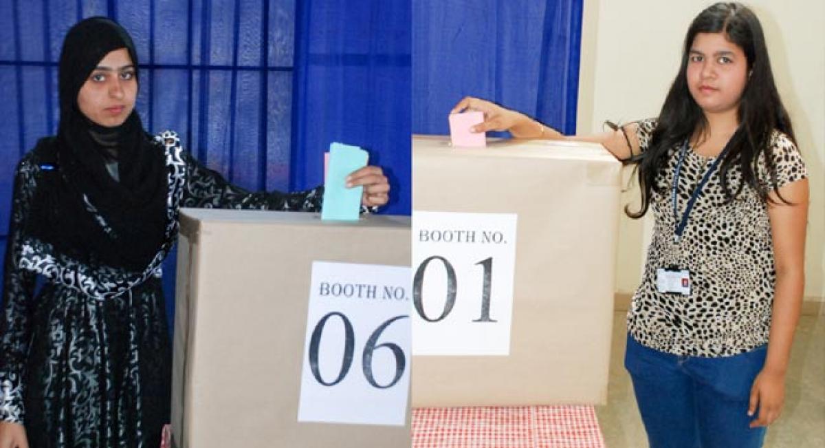 Polling : Students Casting their votes