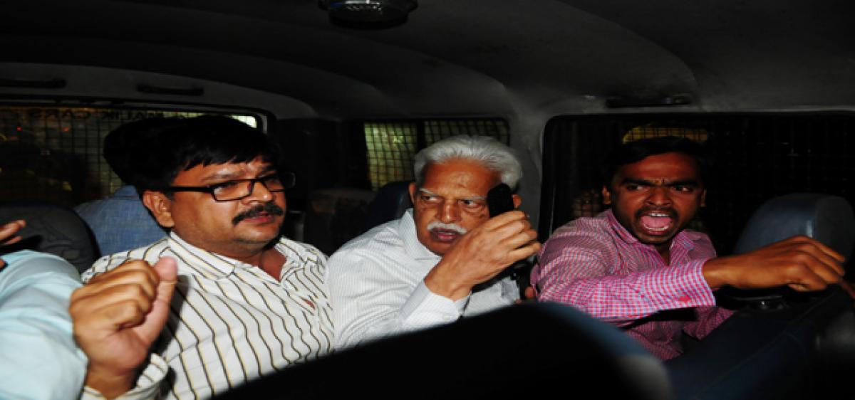 Varavara arrested as activists stage sit-in at NTR Trust Bhavan