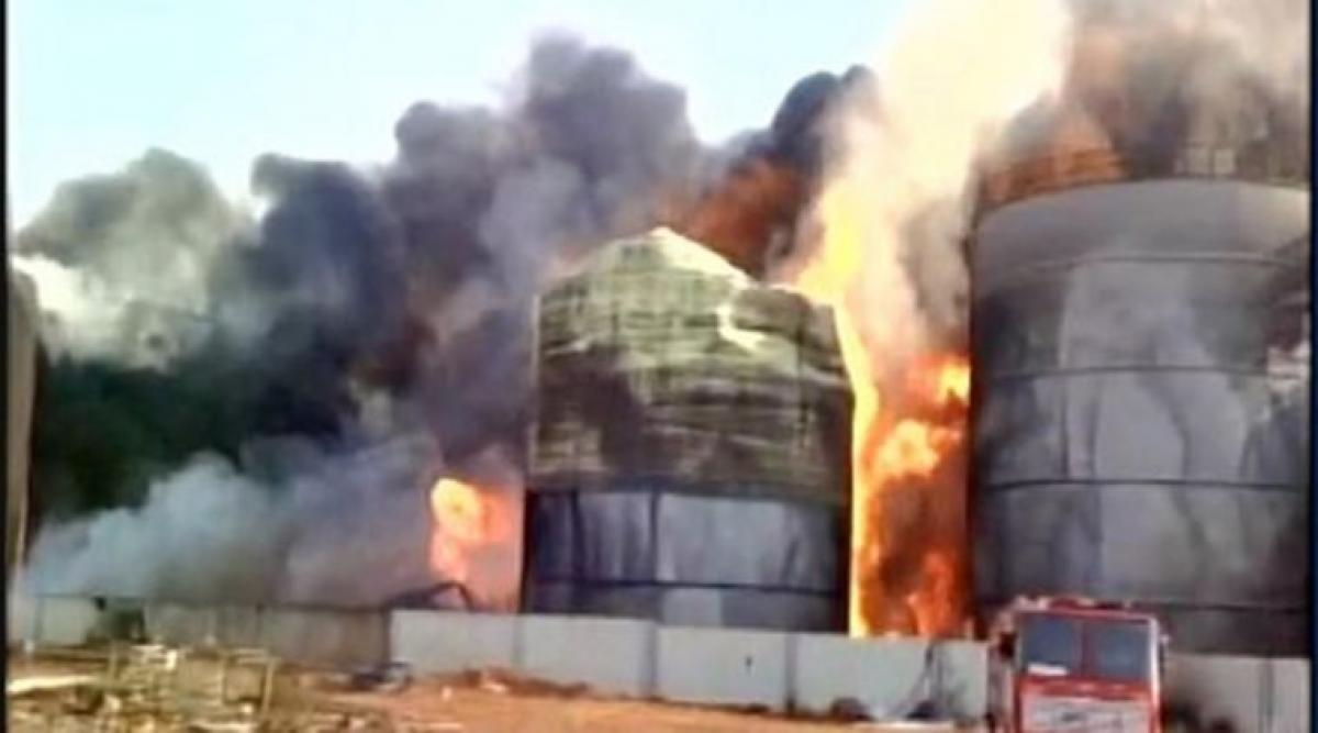 Fire erupts at bio-diesel company in Vizag; 40 fire engines rushed