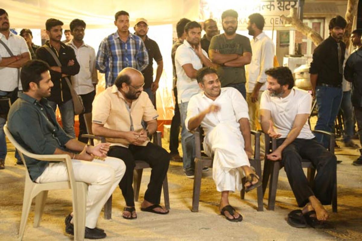 Pawan drops in on the sets of Trivikram’s film