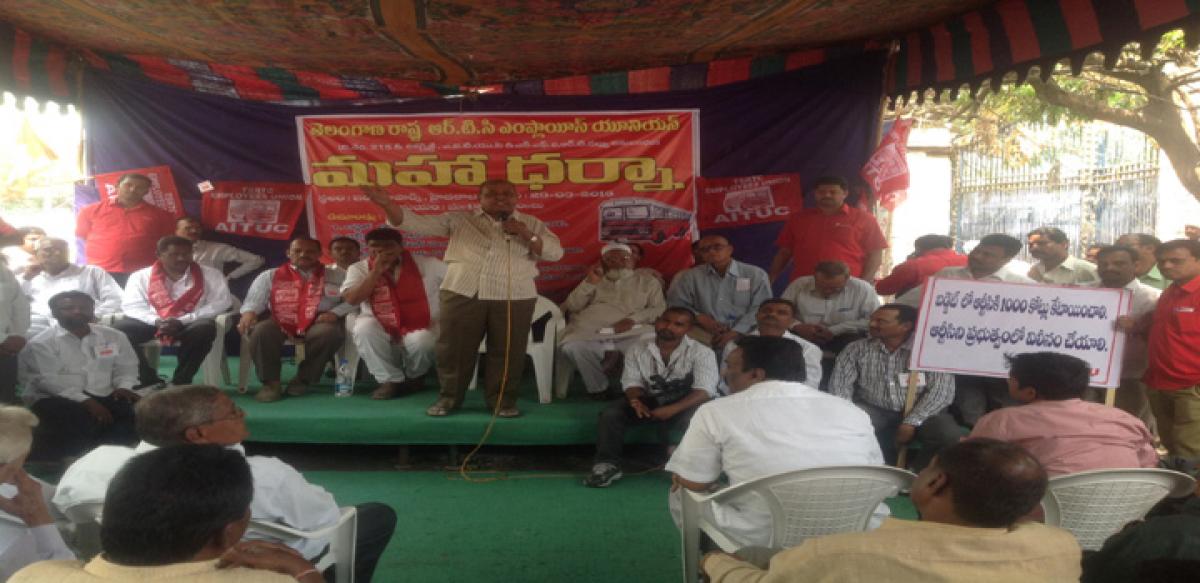 TSRTC employees demand Rs 1,000 crore in budget