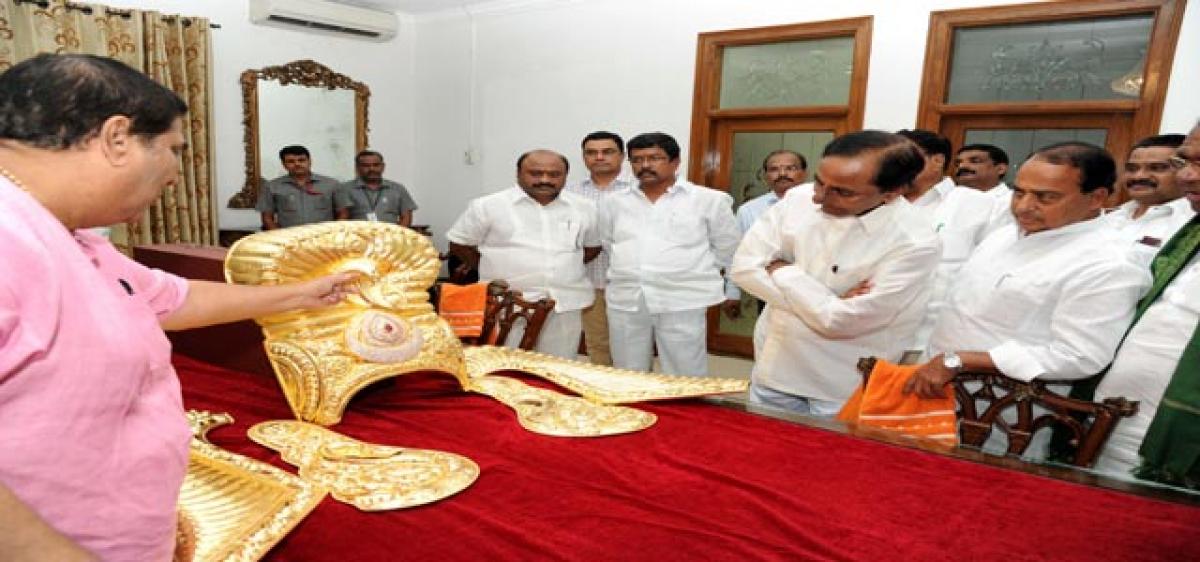 Golden crown for Goddess Bhadrakali