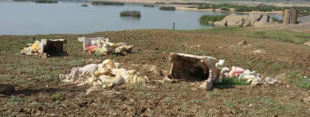 OMG! Lord Ganesh idols strewn on river bed