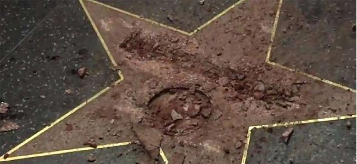 Donald Trumps Hollywood Walk of Fame star smashed into pieces