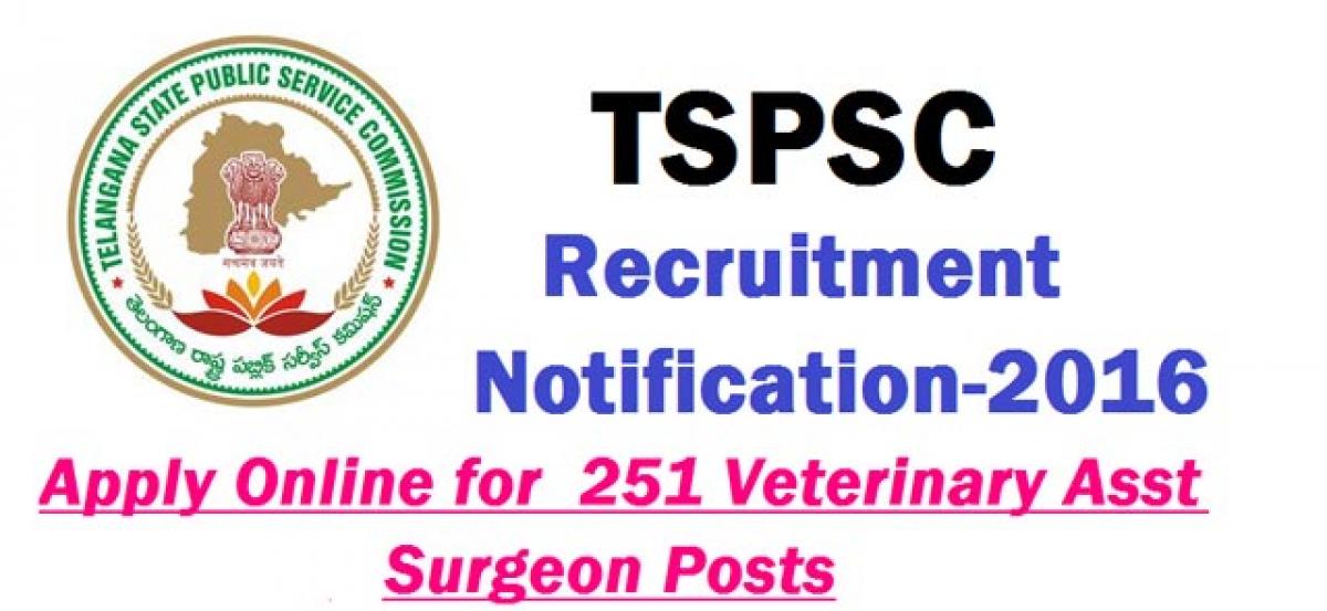 TSPSC exam for Vet Asst Surgeon posts on Sept 25