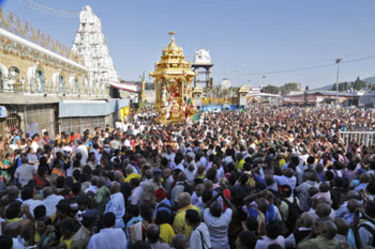 Lord rides on Swarna Ratham