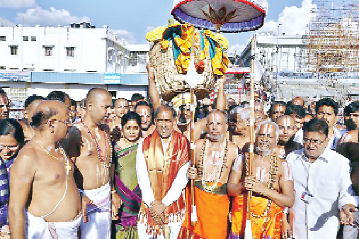 Goda Devi malas reach Tirumala