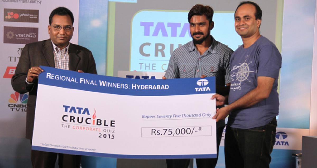 Sai Mitra Constructions is Hyd winner of Tata Crucible Corporate Quiz 2015