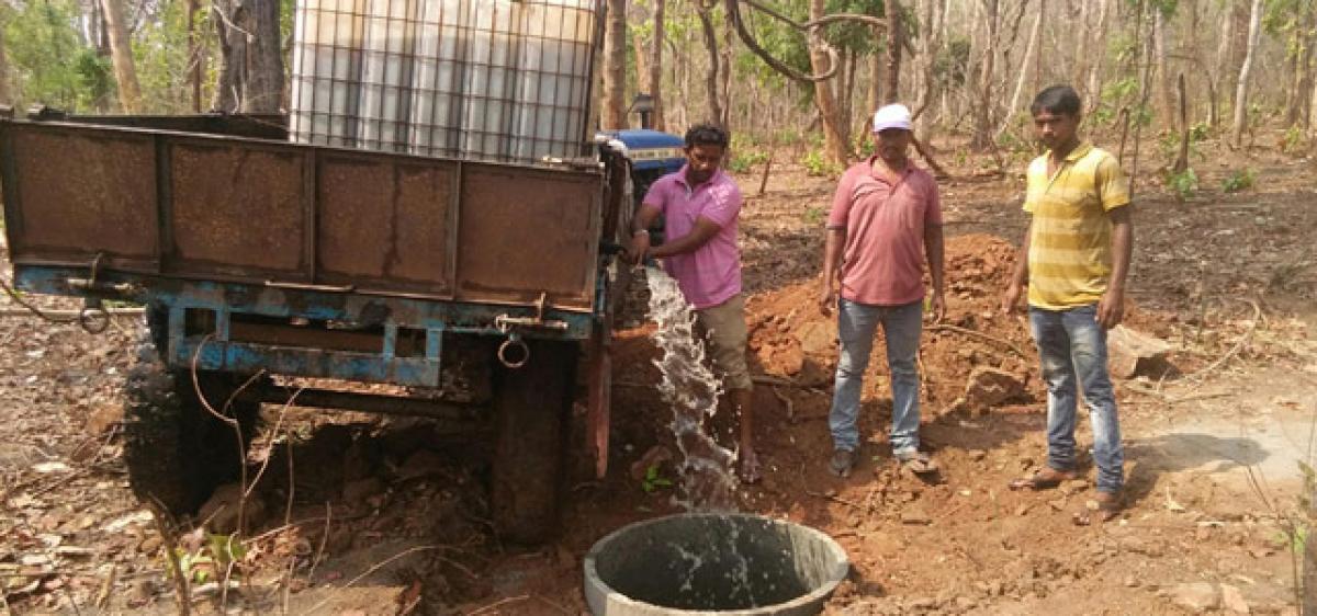 Saucer pits set up in Charla  forest area to quench thirst of animals