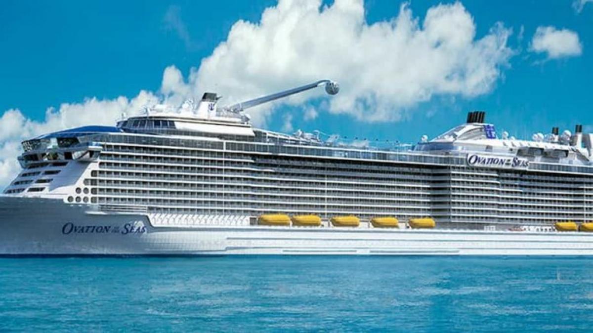 Mega Luxury Cruise Vessel Ovation Of The Seas at Cochin Port for stop over