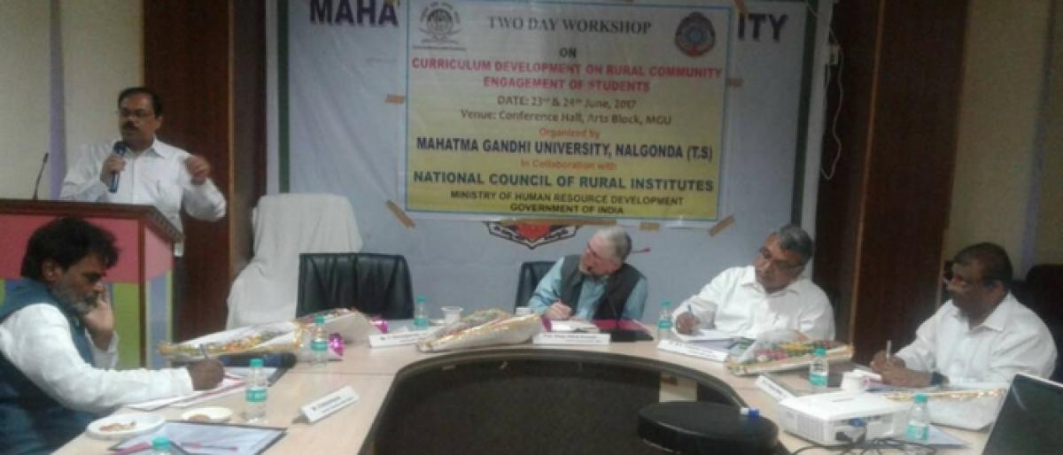 Workshop on rural development held at MGU in Nalgonda