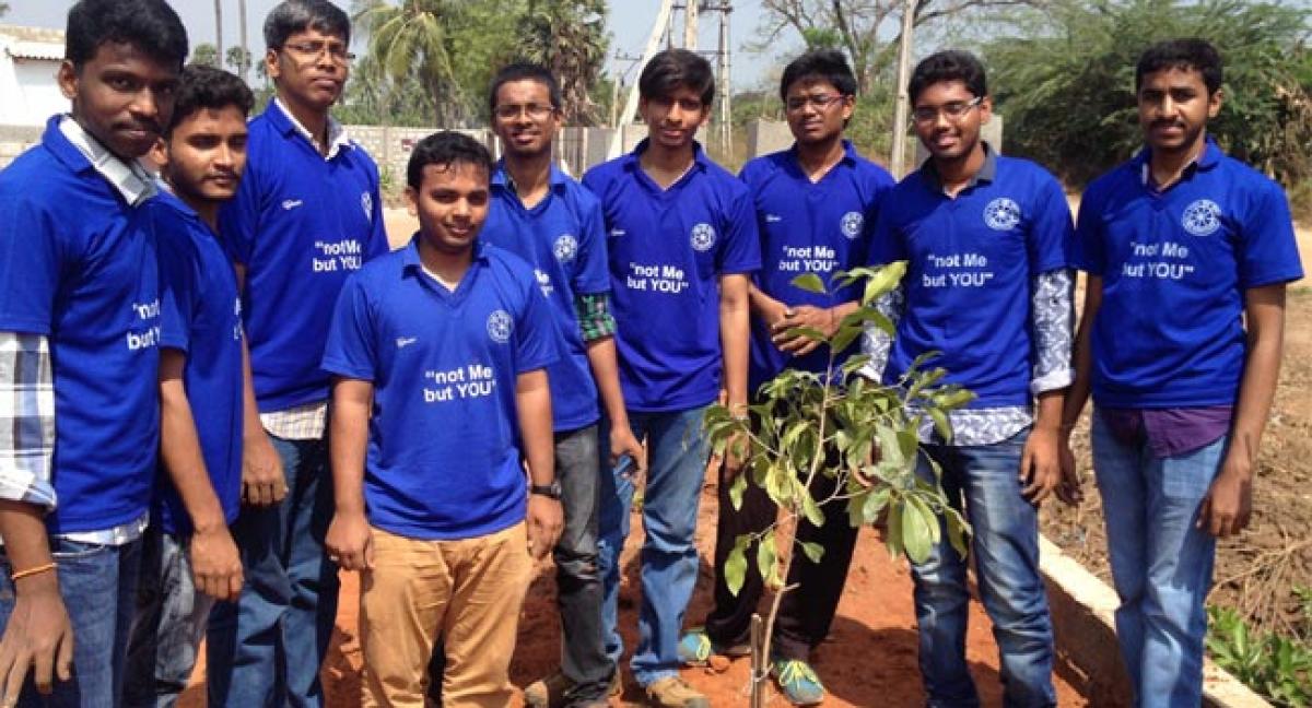 Photos: Tree plantation program at Siddhartha Engineering College Ganguru