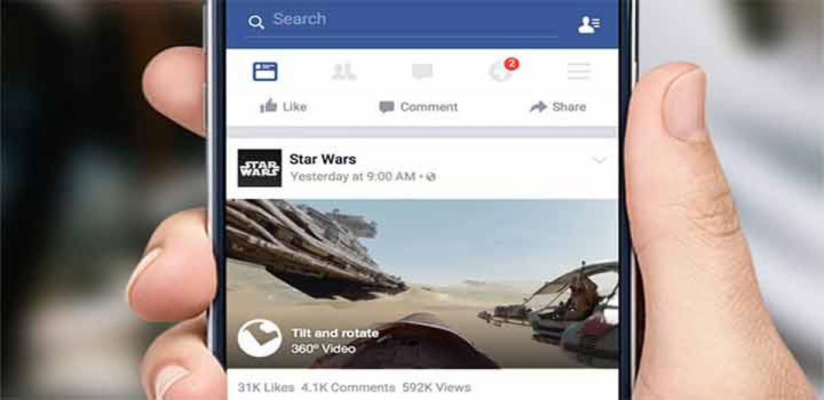 Watch 360 degree video in Facebook news feed