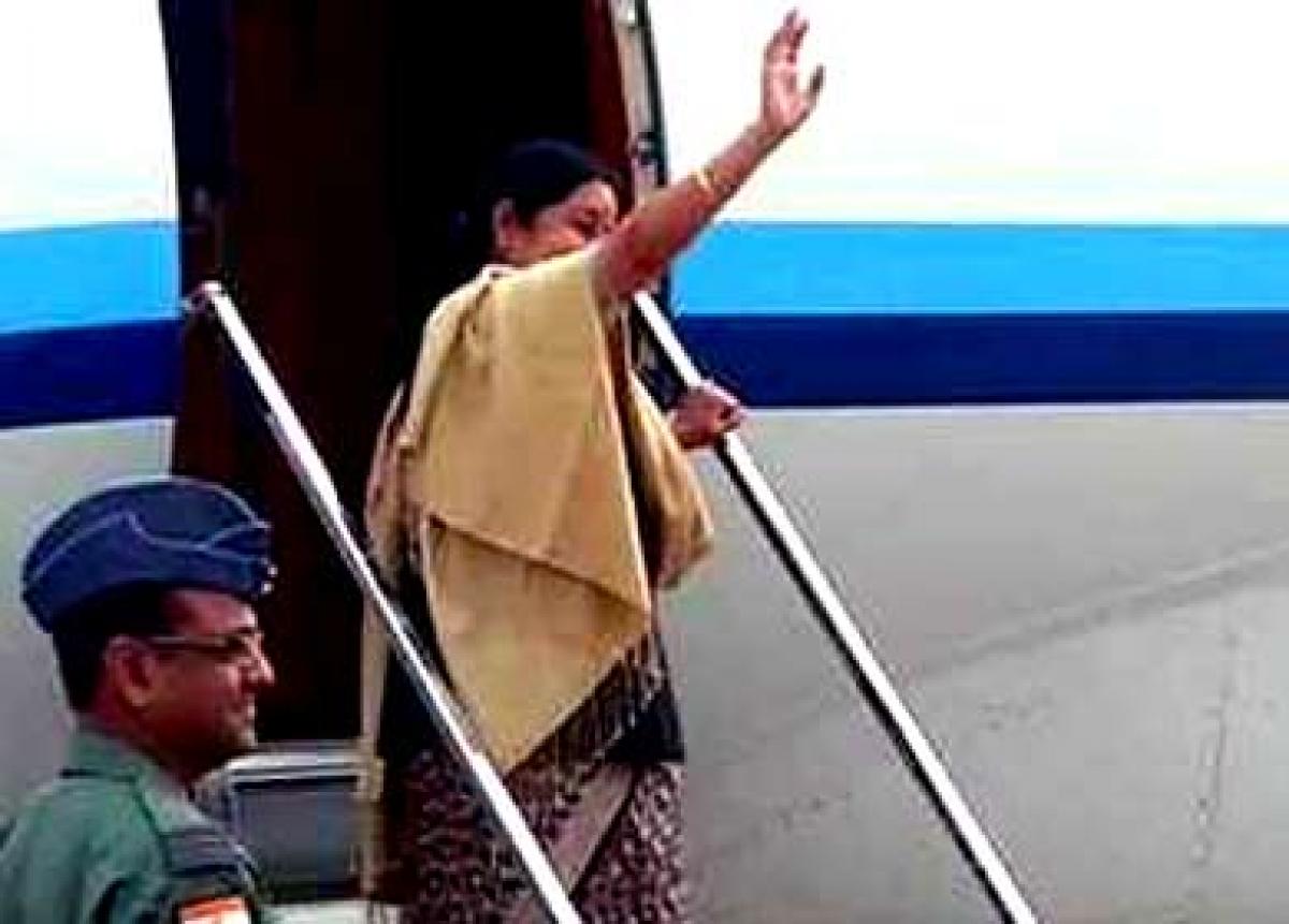 Sushma Swaraj leaves for two-day visit to Palestine, Israel