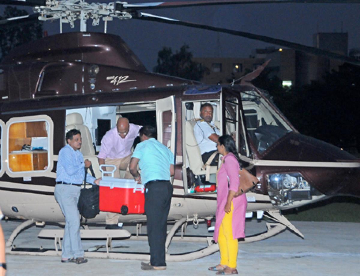 Chopper brings heart of brain dead to Guntur