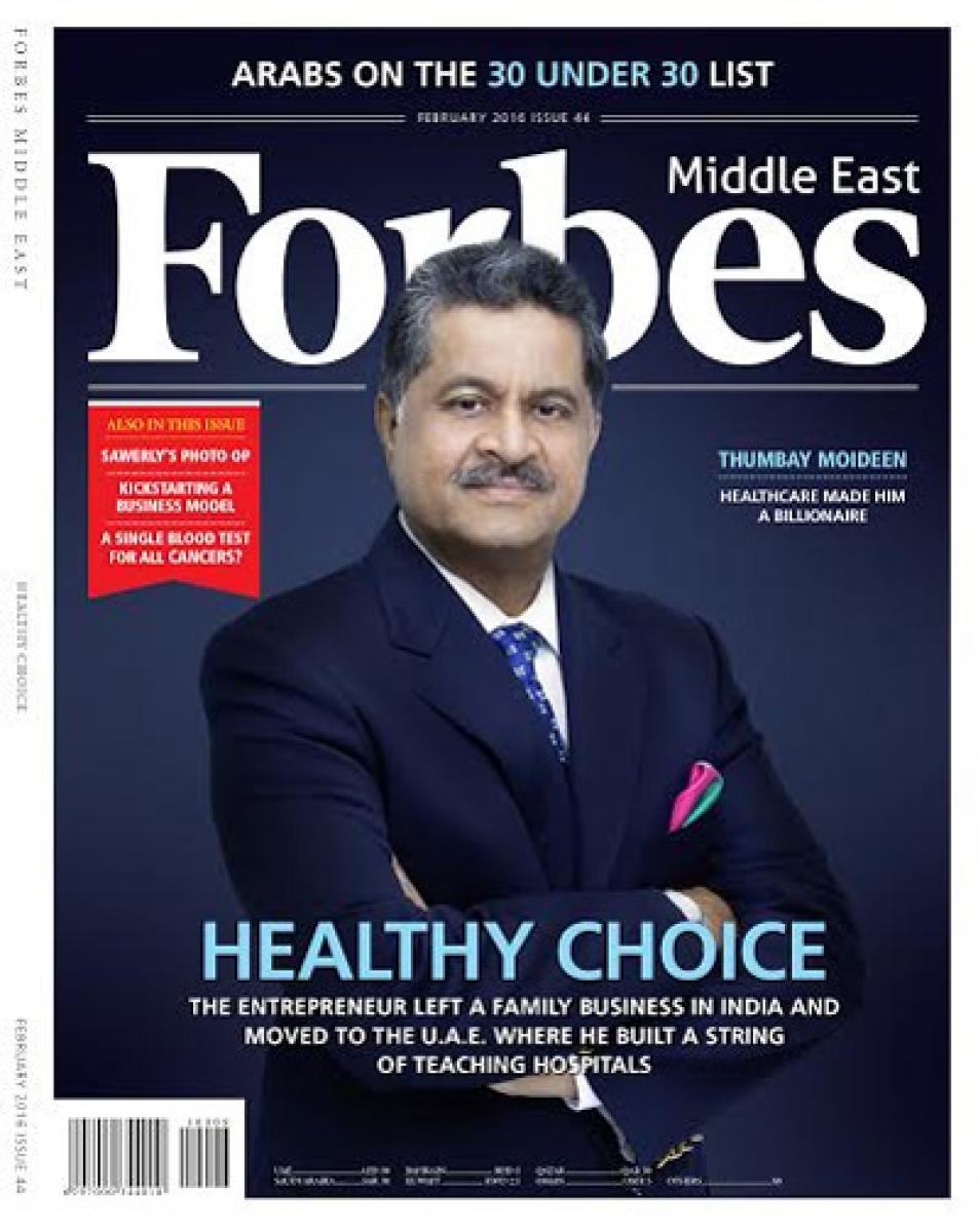 Thumbay Moideen Featured on the Cover of Forbes Middle East