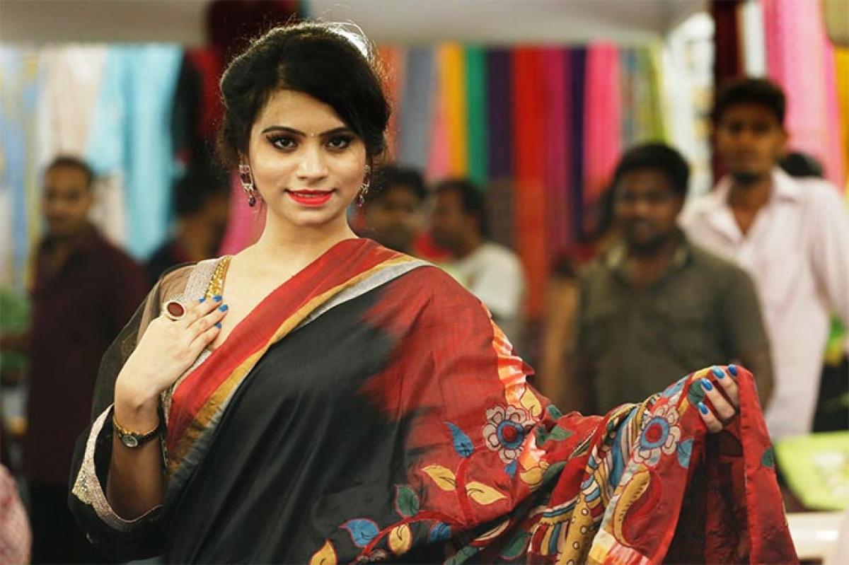 National silk expo at Satya Sai Nigamagamam