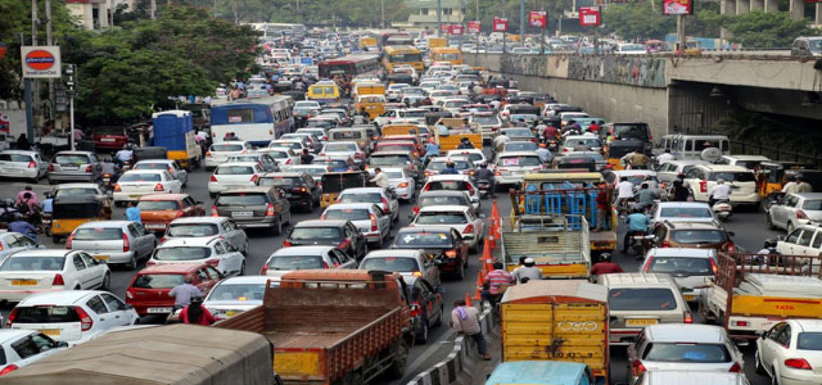 Traffic crawls near KCR’s camp office