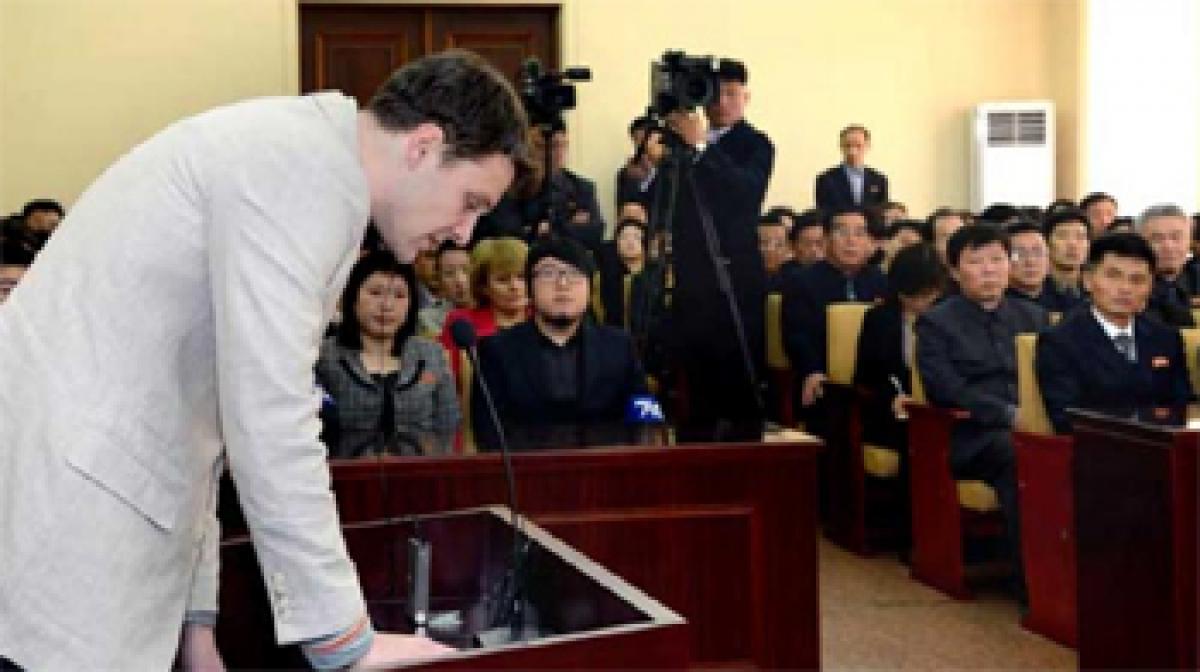 N Korea releases CCTV footage of US student stealing banner