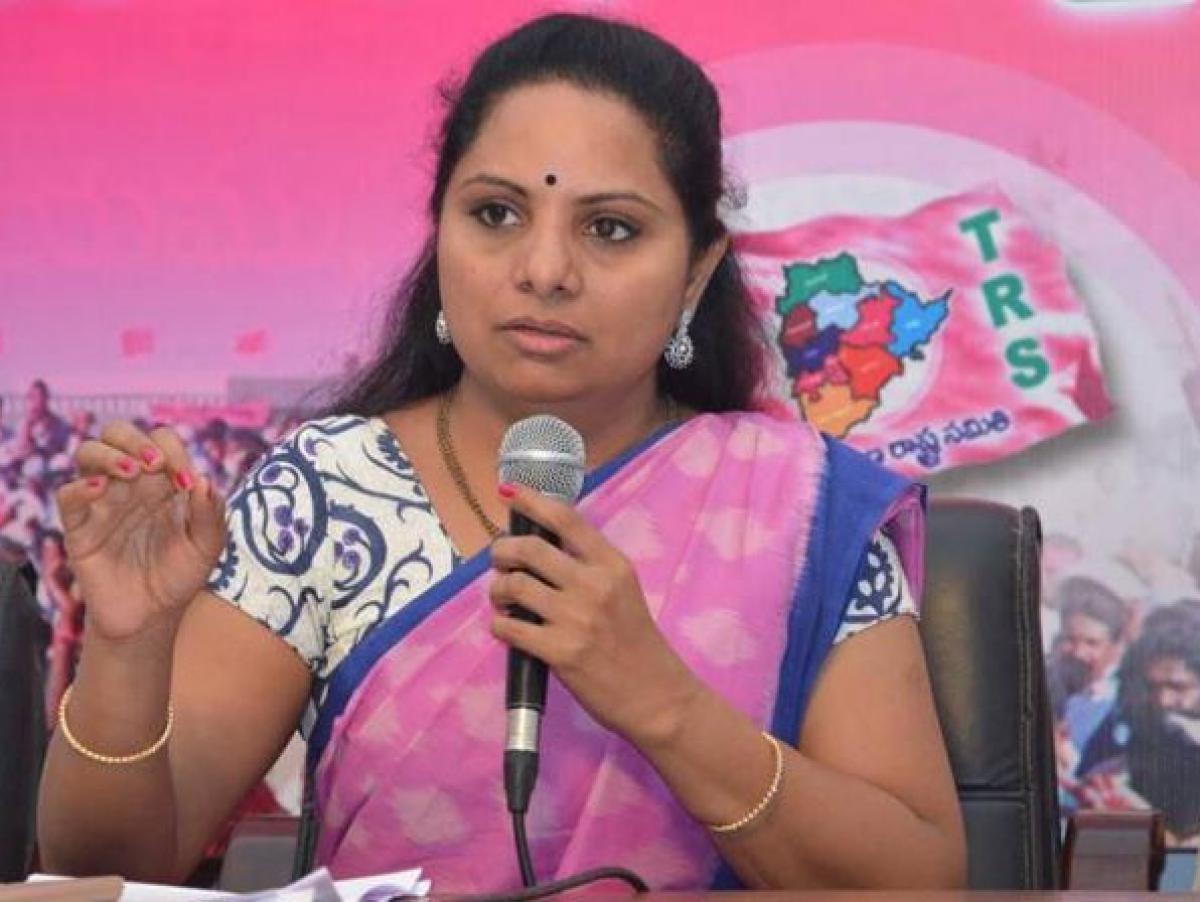 TRS MP Kavitha hits out at Congress leaders