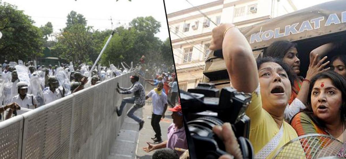 BJP workers, police clash in Kolkata, 71 injured, 141 arrested