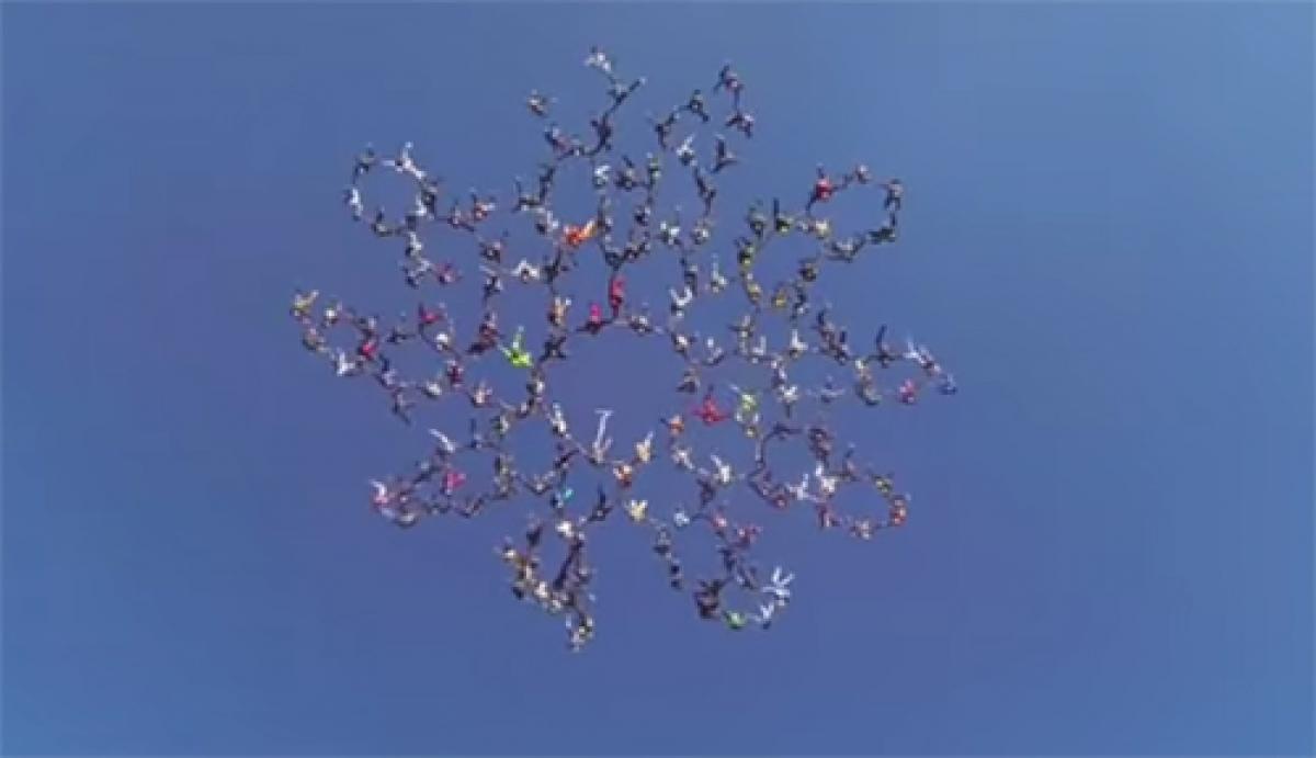 Check out: Largest ever verticle skydiving formation